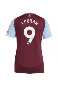 Aston Villa Jhon Duran #9 Voetbaltruitje Thuis tenue Dames 2024-25 Korte Mouw